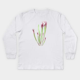 sarracenia leucophylla leaf watercolor Kids Long Sleeve T-Shirt